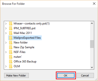 export folder