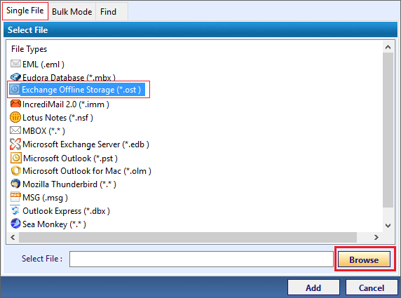 select single file