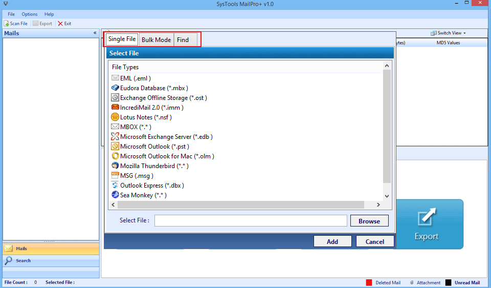 Select File Format