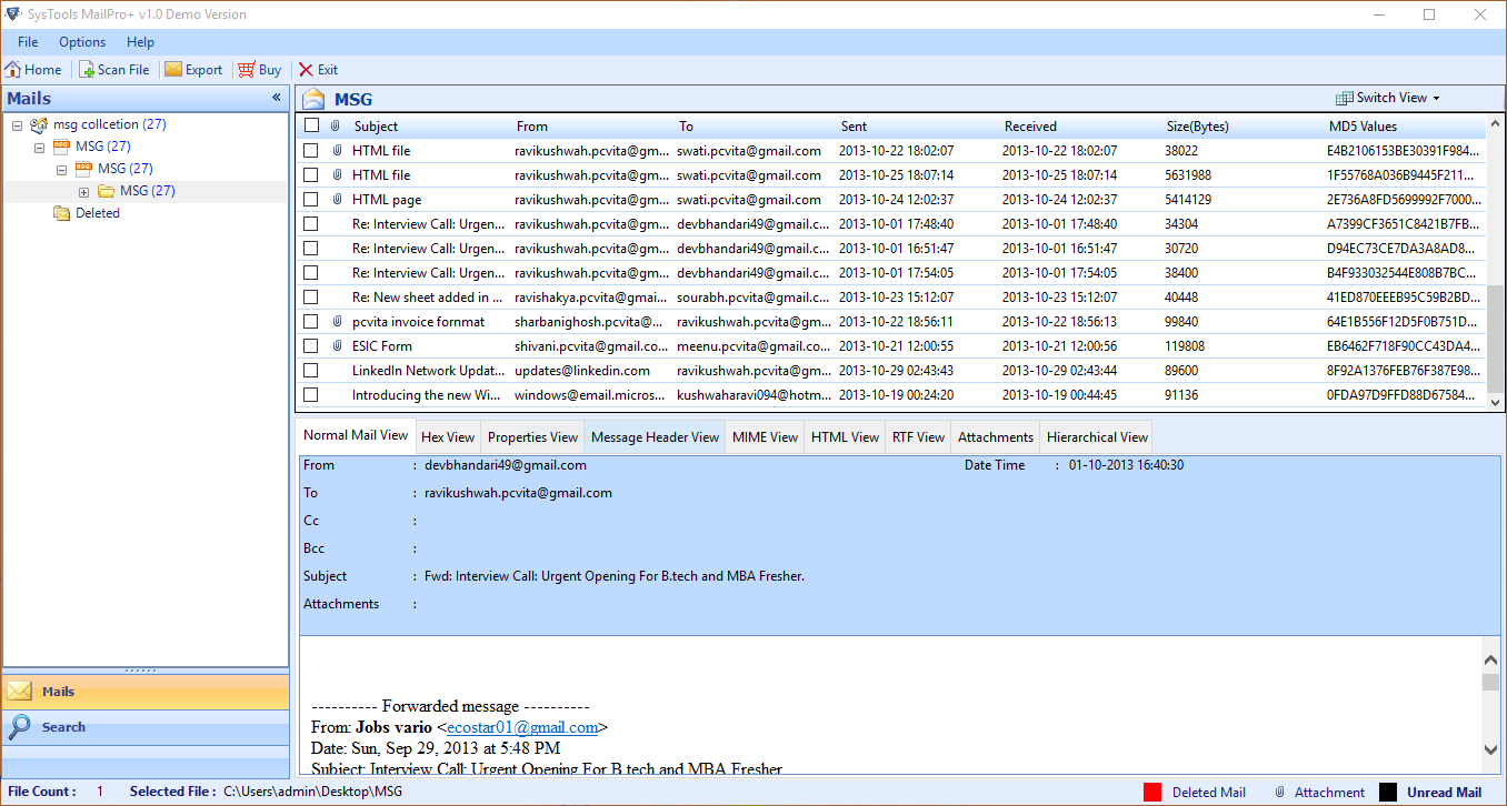 MSG files to PST